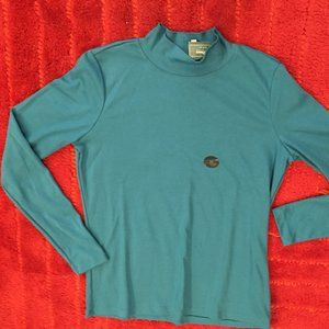 LL BEAN Pima Mock Turtle Wmn XS Turquoise